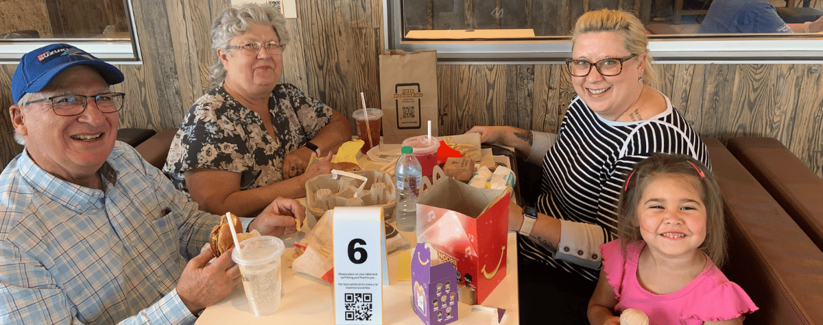 Family eating at McDonald's