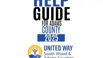 Help Guide for Adams County 2025 with the United Way of South Wood & Adams Counties logo.